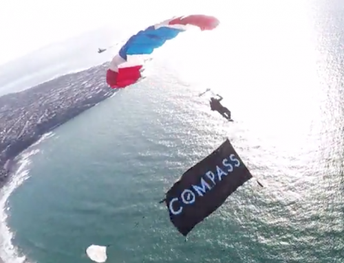 VIDEO – Our very own, Josh Higgins Skydiving into the Compass anniversary party.